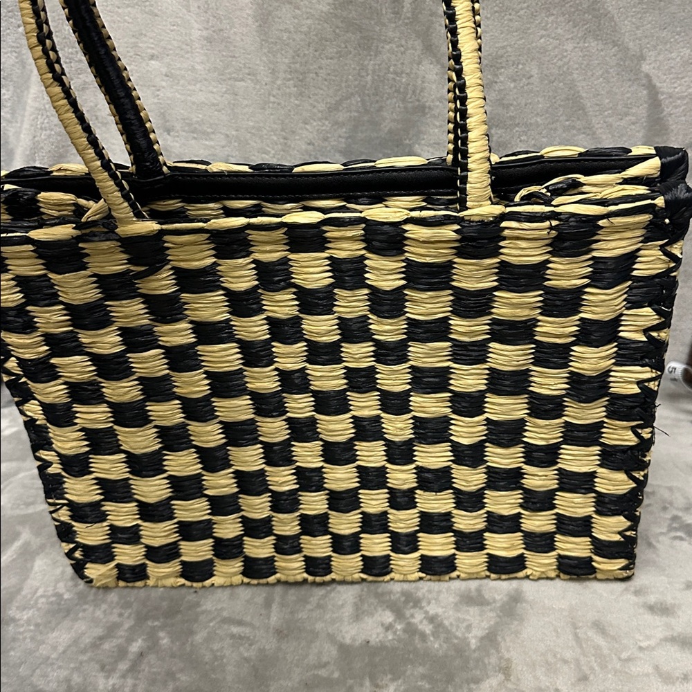 Tory Burch Ella Small Crochet Checkered Tote Bag - Picture 6 of 8